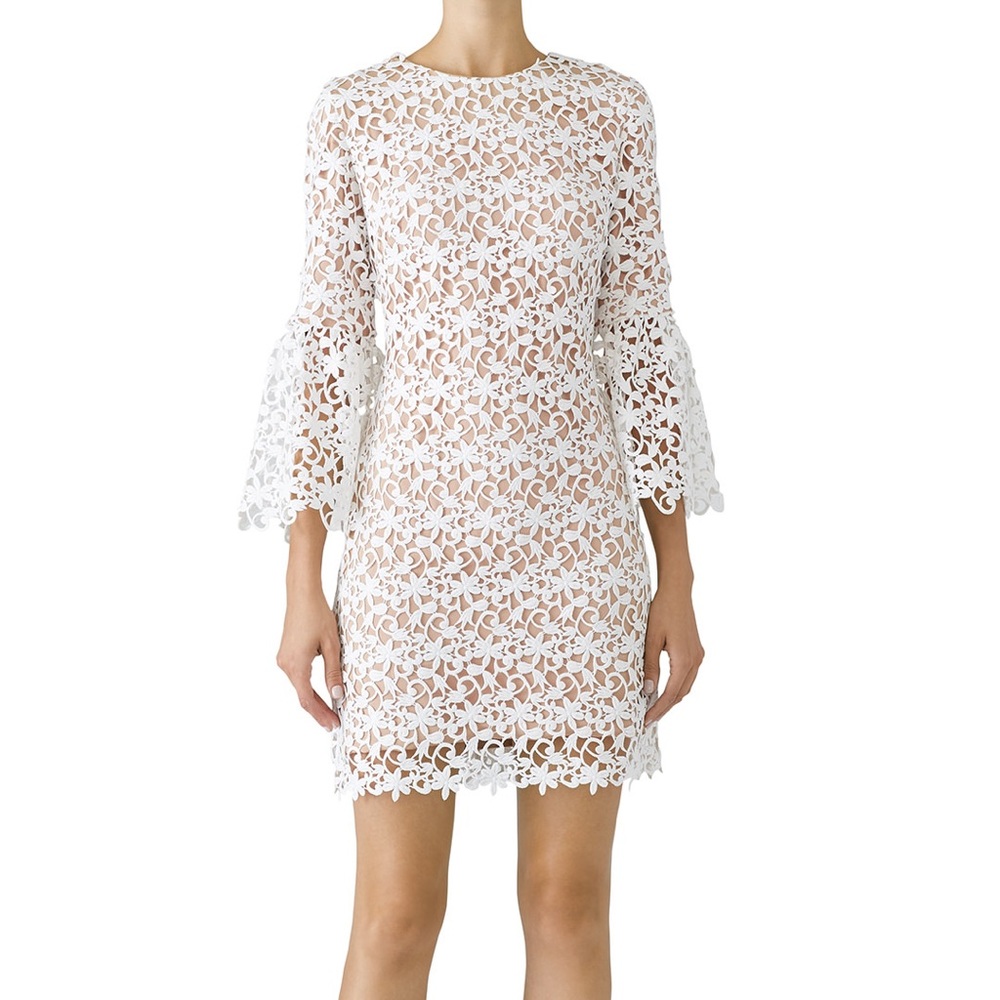 Dress the population white crochet dress new